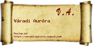Váradi Auróra névjegykártya
